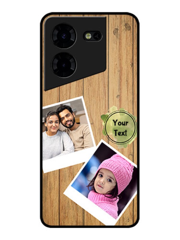 Custom Tecno Pova 5 Pro 5G Custom Metal Phone CaseWooden Texture Design
