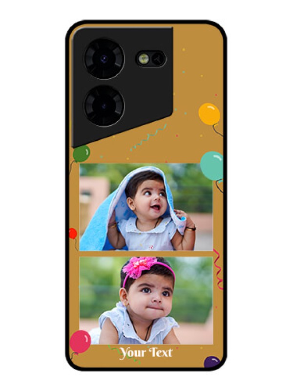 Custom Tecno Pova 5 Pro 5G Custom Metal Phone CaseImage Holder With Birthday Celebrations Design