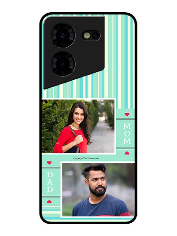 Custom Tecno Pova 5 Pro 5G Custom Metal Phone CaseMom and Dad Pic Design