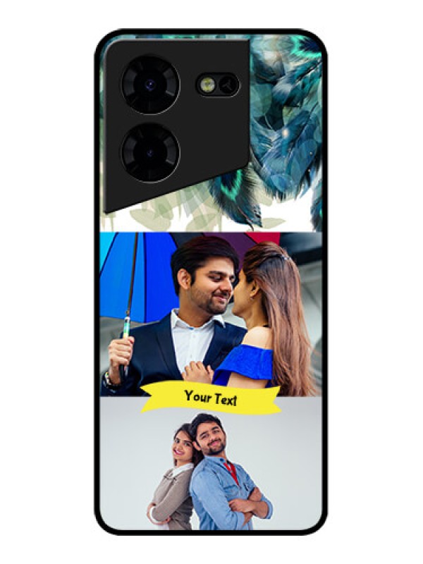 Custom Tecno Pova 5 Pro 5G Custom Metal Phone CaseImage With Boho Peacock Feather Design