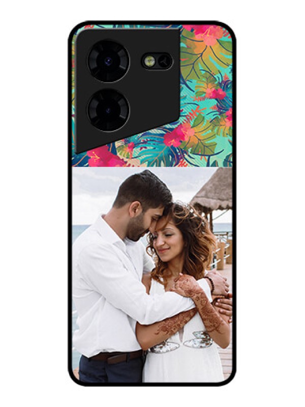 Custom Tecno Pova 5 Pro 5G Custom Metal Phone CaseWatercolor Floral Design