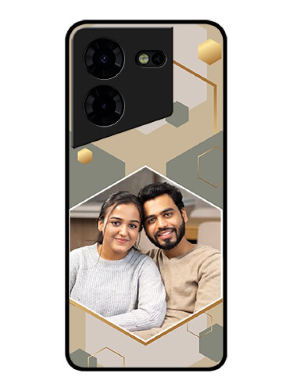 Custom Tecno Pova 5 Pro 5G Custom Metal Phone CaseStylish Hexagon Pattern Design