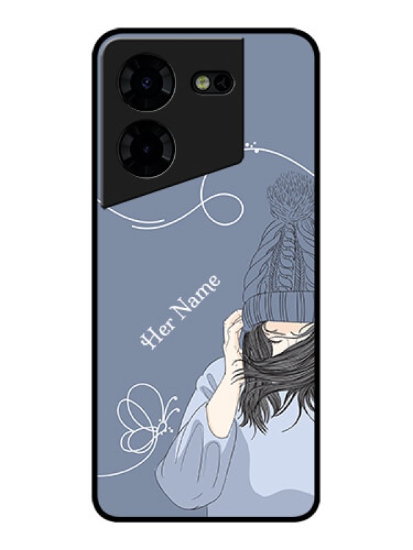 Custom Tecno Pova 5 Pro 5G Custom Metal Phone CaseGirl In Winter Outfit Design