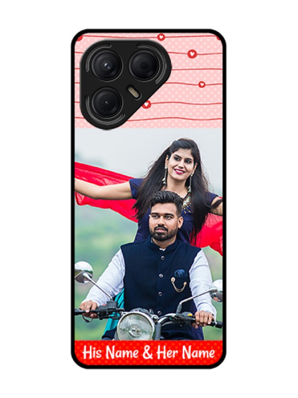 Custom Tecno Pova 7 5G Custom Metal Phone Case - Red Pattern Case Design