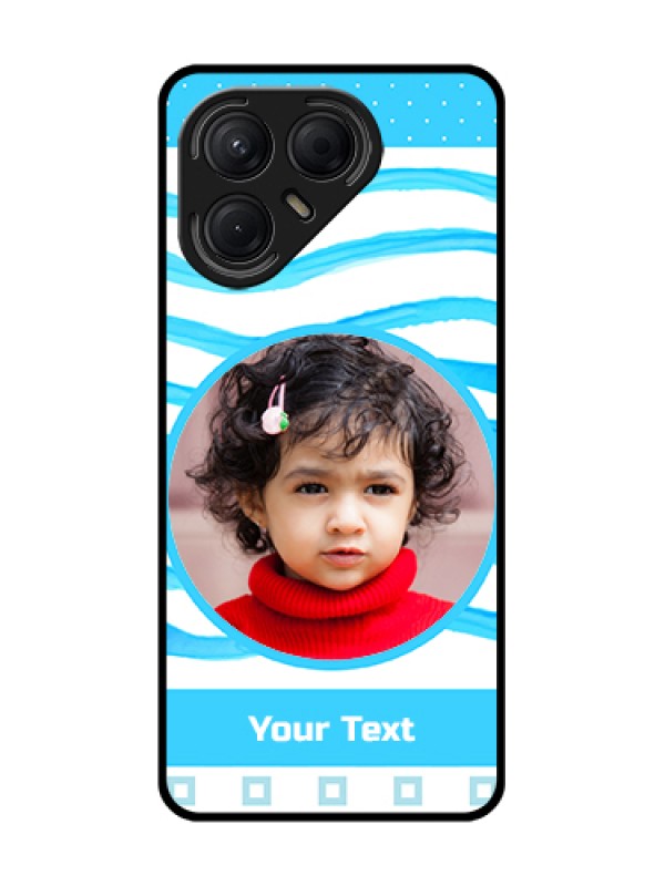Custom Tecno Pova 7 5G Custom Metal Phone Case - Simple Blue Case Design