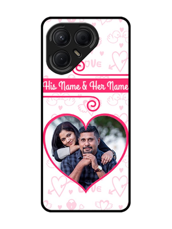 Custom Tecno Pova 7 5G Custom Metal Phone Case - Heart Shape Love Design