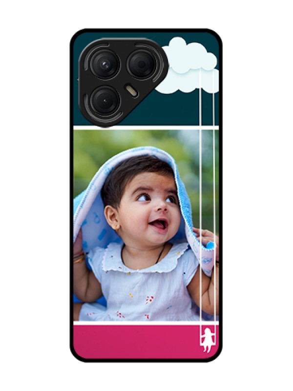 Custom Tecno Pova 7 5G Custom Metal Phone Case - Cute Girl With Cloud Design