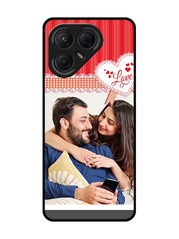 Custom Tecno Pova 7 5G Custom Metal Phone Case - Red Love Pattern Design