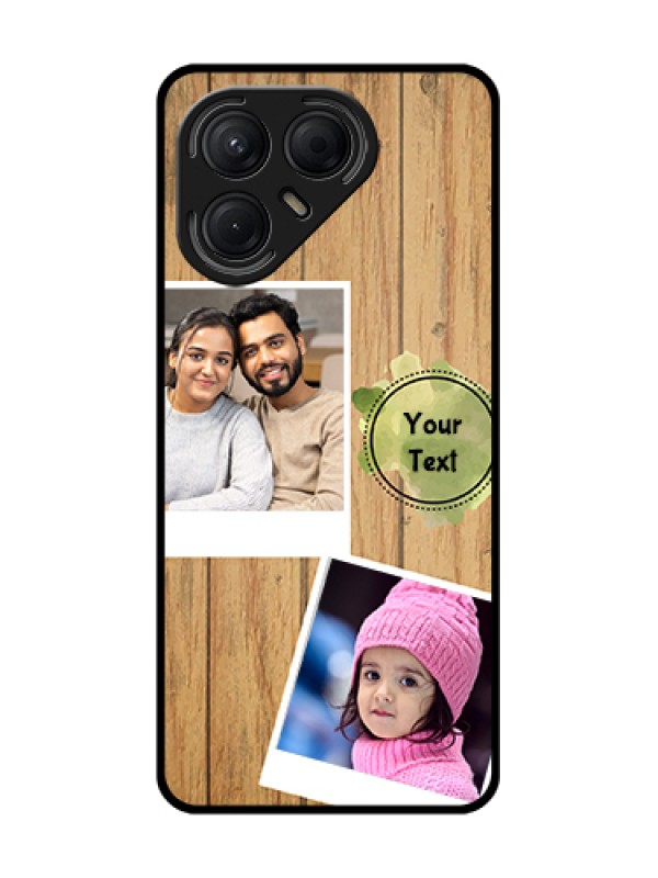 Custom Tecno Pova 7 5G Custom Metal Phone Case - Wooden Texture Design