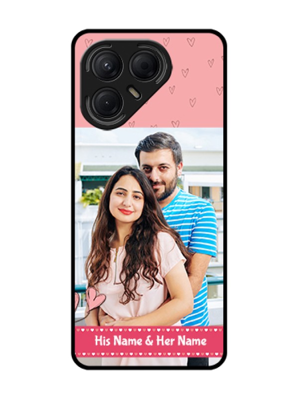 Custom Tecno Pova 7 5G Custom Metal Phone Case - Love Design Peach Color