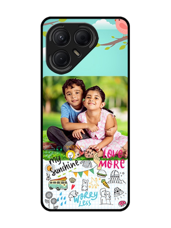 Custom Tecno Pova 7 5G Custom Metal Phone Case - Doodle Love Design