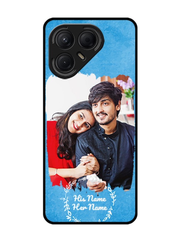 Custom Tecno Pova 7 5G Custom Metal Phone Case - Blue Color Vintage Design