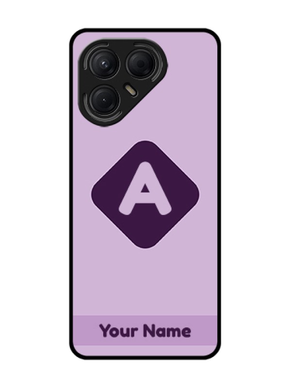 Custom Tecno Pova 7 5G Custom Metal Phone Case - Custom Letter In Curved Badge Design