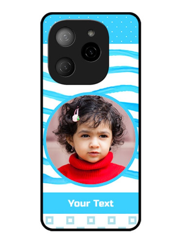Custom Tecno Spark 20 Pro 5G Custom Metal Phone CaseSimple Blue Case Design