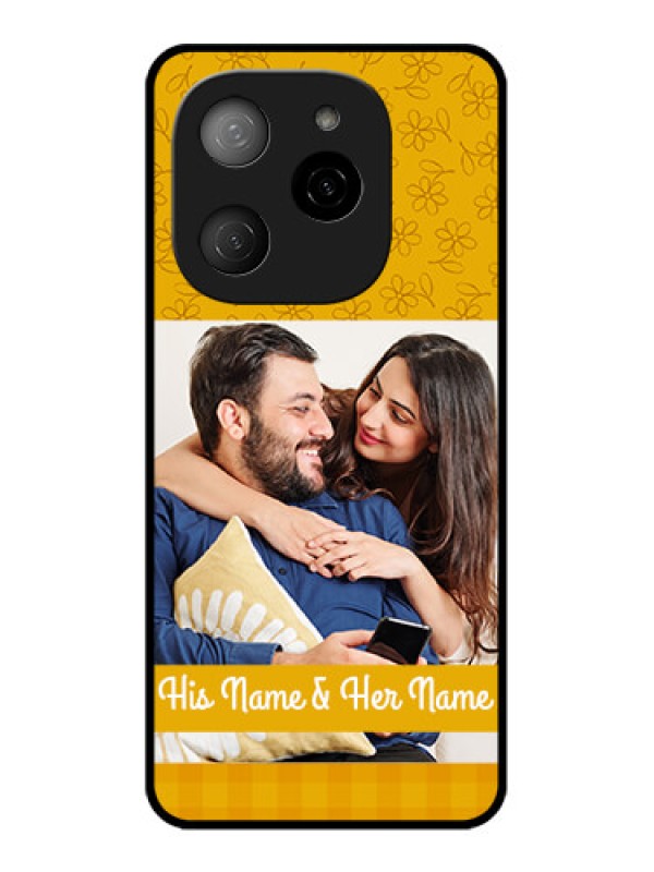 Custom Tecno Spark 20 Pro 5G Custom Metal Phone CaseYellow Floral Design