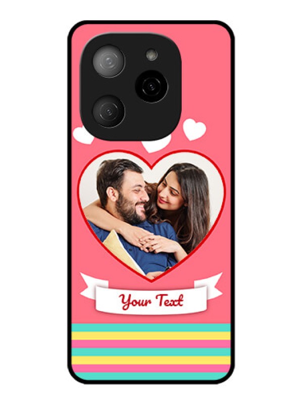Custom Tecno Spark 20 Pro 5G Custom Metal Phone CaseLove Shapes Doodle Design