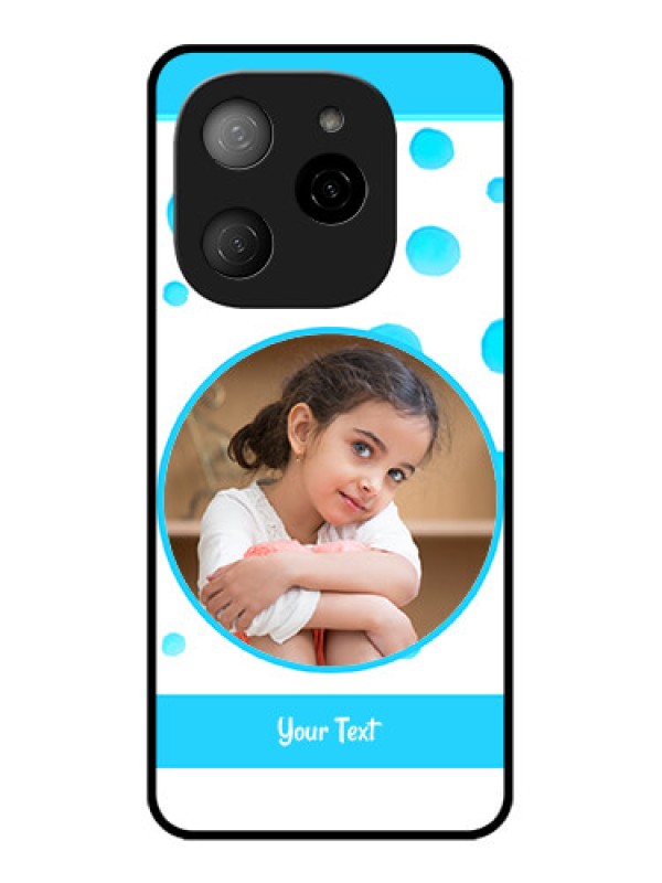 Custom Tecno Spark 20 Pro 5G Custom Metal Phone CaseBlue Bubbles Pattern Design