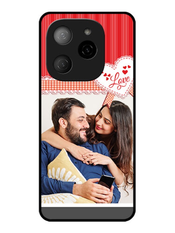 Custom Tecno Spark 20 Pro 5G Custom Metal Phone CaseRed Love Pattern Design
