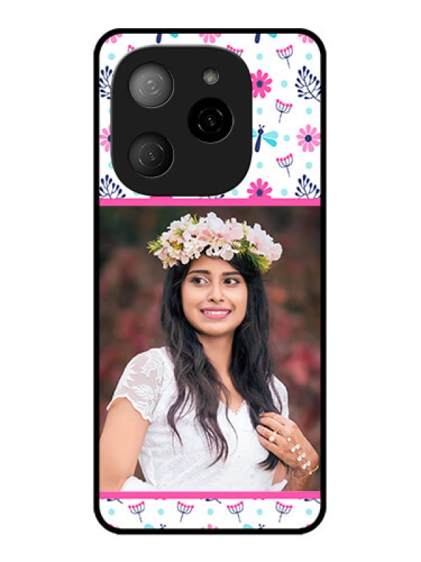 Custom Tecno Spark 20 Pro 5G Custom Metal Phone CaseColorful Flower Design