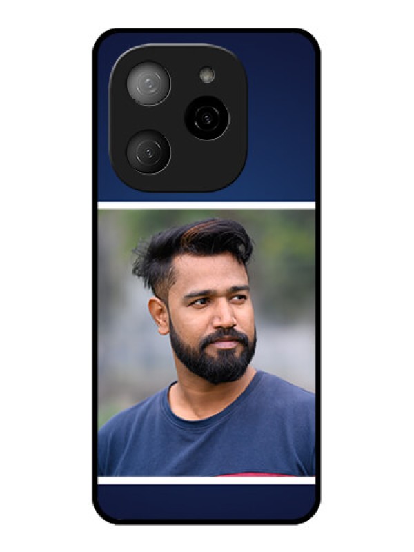 Custom Tecno Spark 20 Pro 5G Custom Metal Phone CaseSimple Royal Blue Design