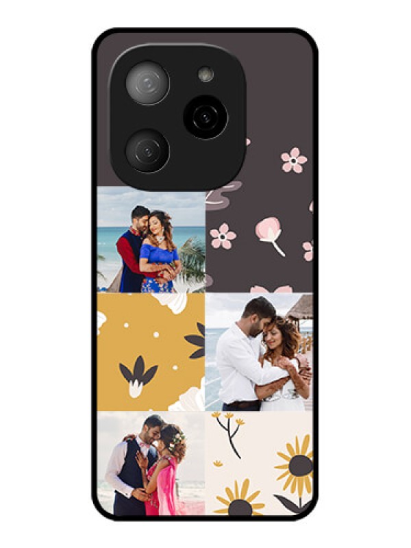 Custom Tecno Spark 20 Pro 5G Custom Metal Phone Case3 Images With Floral Design