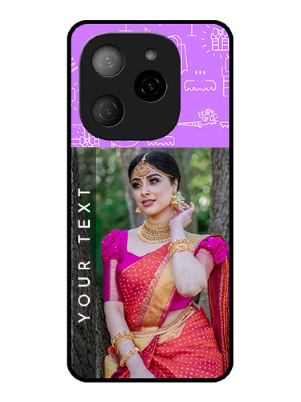 Custom Tecno Spark 20 Pro 5G Custom Metal Phone CaseBirthday Icons Design