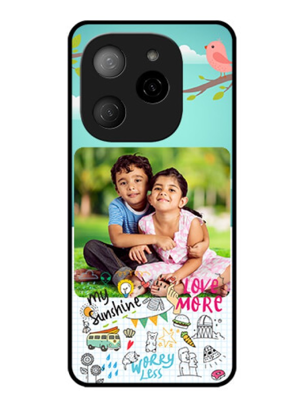 Custom Tecno Spark 20 Pro 5G Custom Metal Phone CaseDoodle Love Design