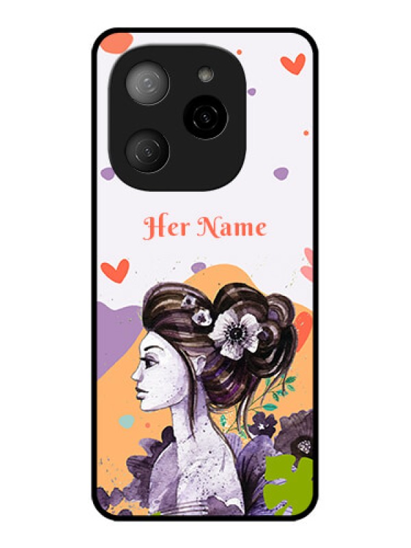 Custom Tecno Spark 20 Pro 5G Custom Metal Phone CaseWoman And Nature Design