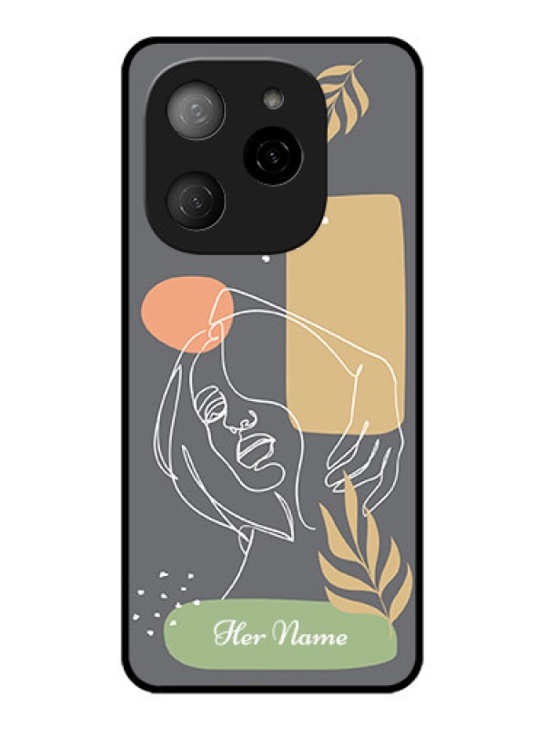 Custom Tecno Spark 20 Pro 5G Custom Metal Phone CaseGazing Woman Line Art Design