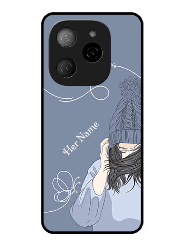 Custom Tecno Spark 20 Pro 5G Custom Metal Phone CaseGirl In Winter Outfit Design