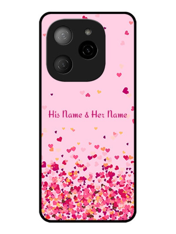 Custom Tecno Spark 20 Pro 5G Custom Metal Phone CaseFloating Hearts Design