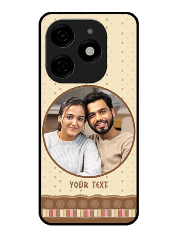 Custom Tecno Spark 20 Custom Metal Phone CaseBrown Dotted Mobile Case Design