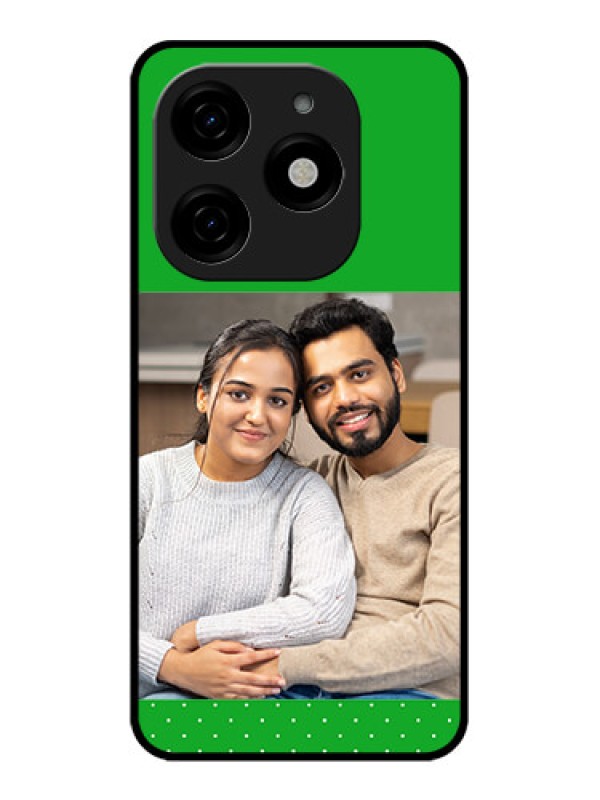 Custom Tecno Spark 20 Custom Metal Phone CaseGreen Pattern Design