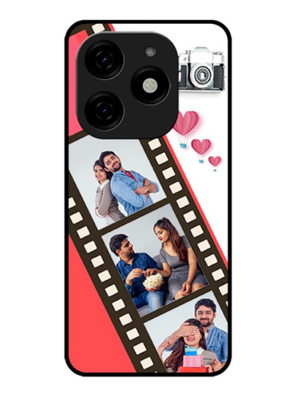 Custom Tecno Spark 20 Custom Metal Phone Case3 Image Holder With Film Reel