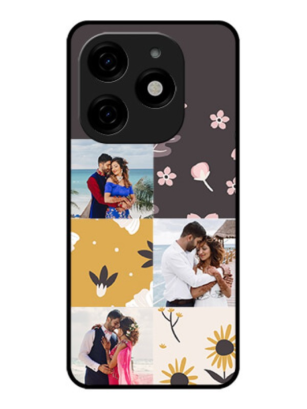 Custom Tecno Spark 20 Custom Metal Phone Case3 Images With Floral Design