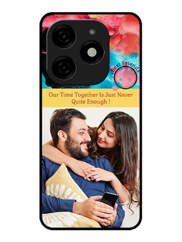 Custom Tecno Spark 20 Custom Metal Phone CaseQuote With Acrylic Painting Design