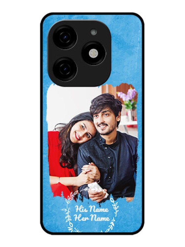 Custom Tecno Spark 20 Custom Metal Phone CaseBlue Color Vintage Design