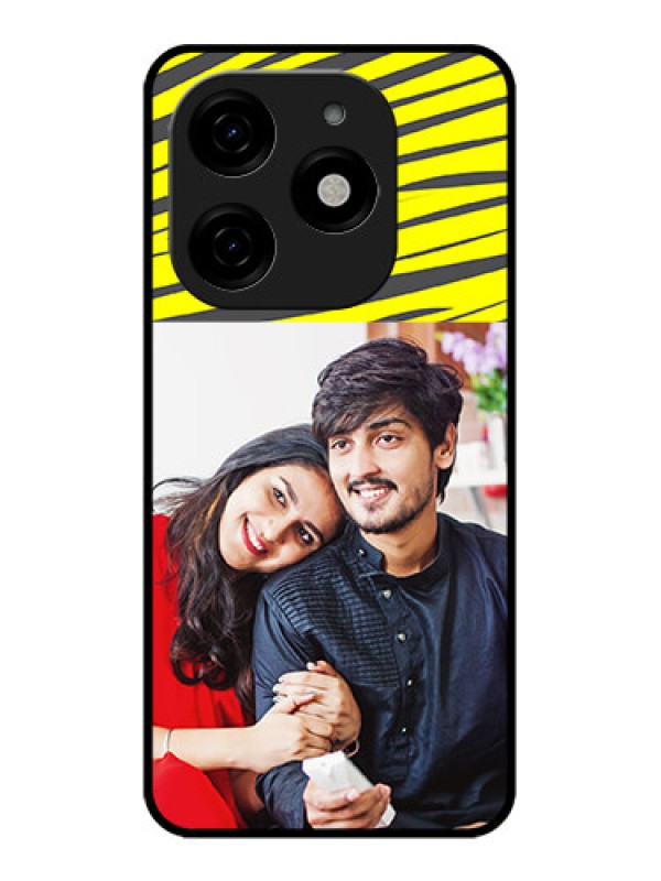 Custom Tecno Spark 20 Custom Metal Phone CaseYellow Abstract Design