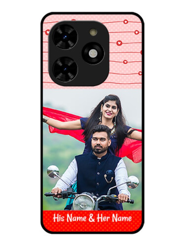 Custom Tecno Spark 20C Custom Metal Phone CaseRed Pattern Case Design