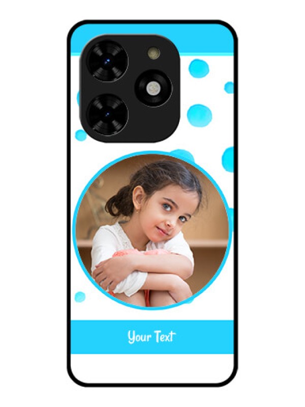 Custom Tecno Spark 20C Custom Metal Phone CaseBlue Bubbles Pattern Design