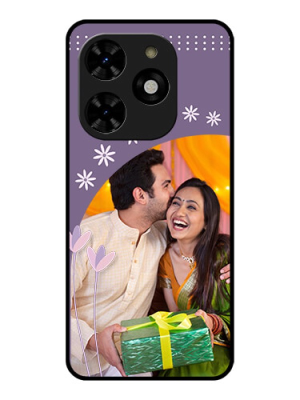 Custom Tecno Spark 20C Custom Metal Phone CaseLavender Flowers Design