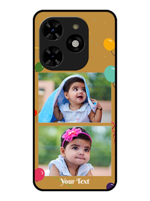 Custom Tecno Spark 20C Custom Metal Phone CaseImage Holder With Birthday Celebrations Design