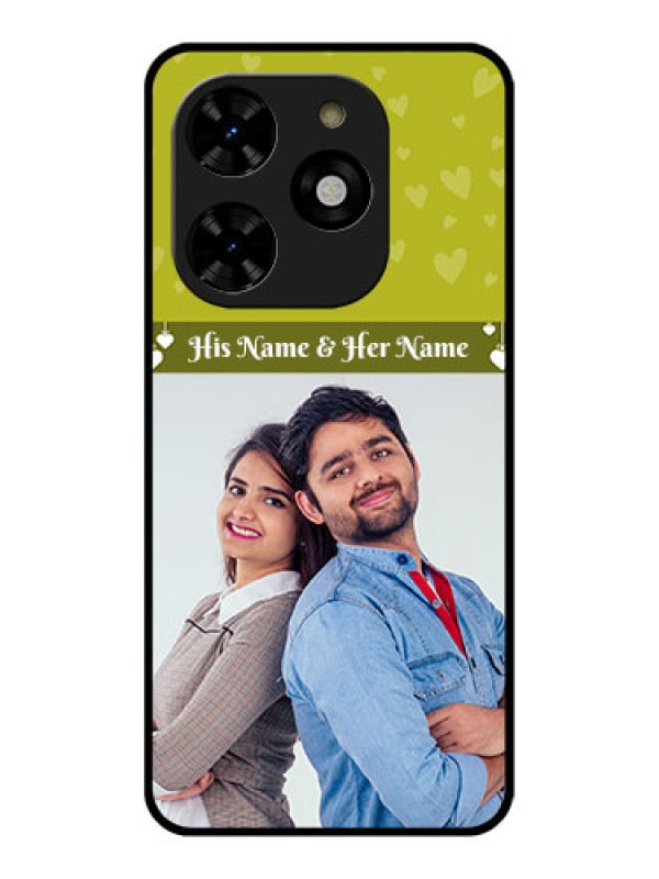 Custom Tecno Spark 20C Custom Metal Phone CaseYou and Me Heart Design