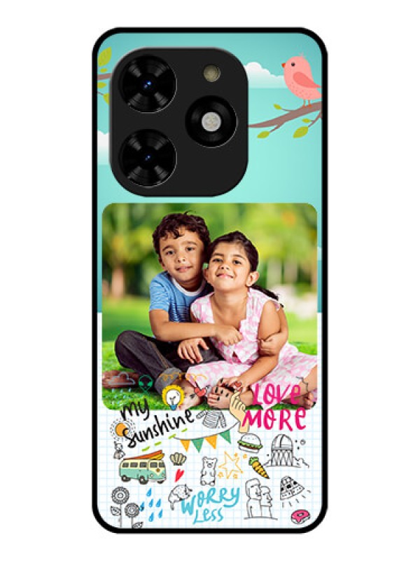 Custom Tecno Spark 20C Custom Metal Phone CaseDoodle Love Design
