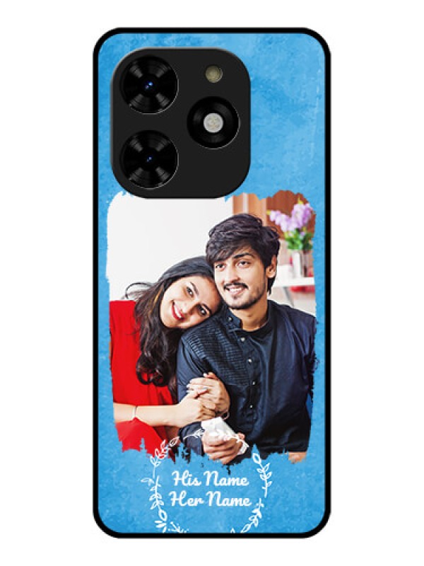 Custom Tecno Spark 20C Custom Metal Phone CaseBlue Color Vintage Design