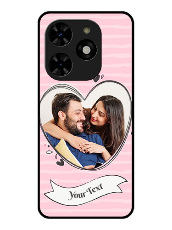 Custom Tecno Spark 20C Custom Metal Phone CaseVintage Heart Design
