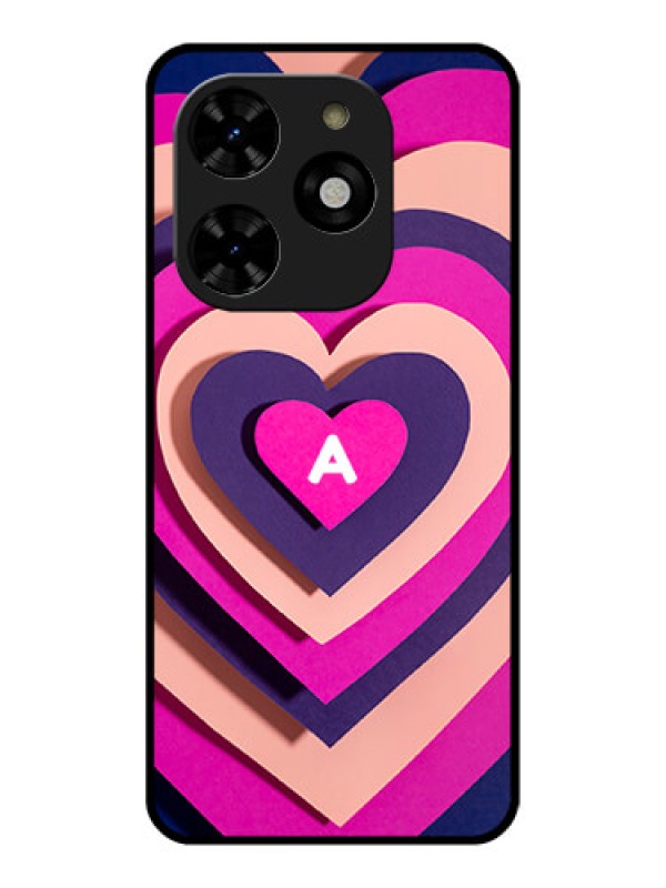 Custom Tecno Spark 20C Custom Metal Phone CaseCute Heart Pattern Design