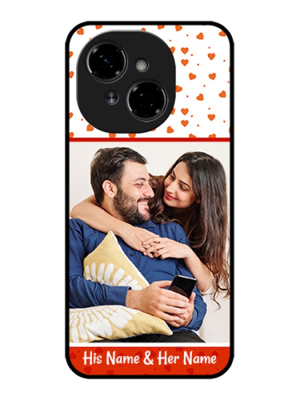 Custom Tecno Spark Go 1 Custom Metal Phone Case - Orange Love Symbol Design