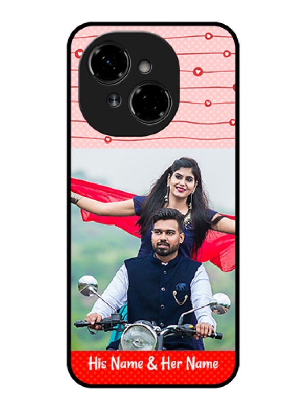 Custom Tecno Spark Go 1 Custom Metal Phone Case - Red Pattern Case Design