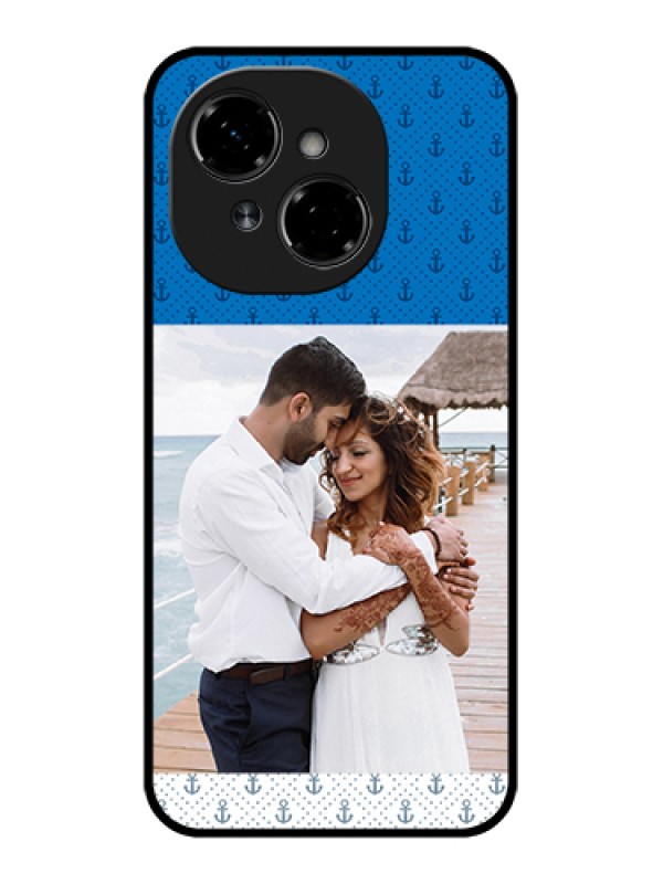Custom Tecno Spark Go 1 Custom Metal Phone Case - Blue Anchors Design